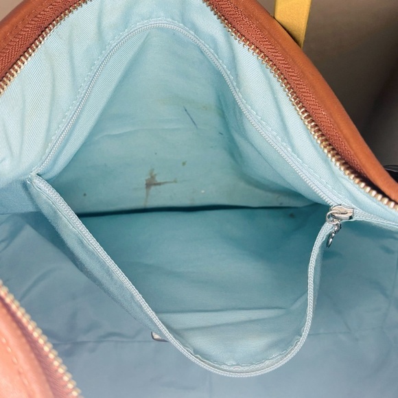 Coach Brown Hobo Bag with Blue Scarf Accent - Picture 10 of 11